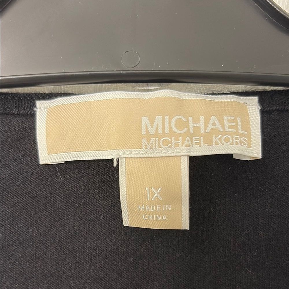 Michael Kors Black Top with Gold Accents Size 1X - Picture 2 of 5